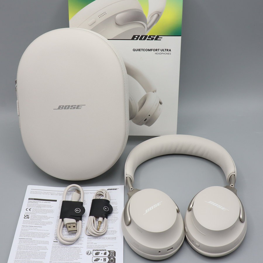 【百貨店SALE！制限事項引き換え証】【美品】BOSE QuietComfort Ultra Headphones White Smoke 完膚なきまで無線電話 ノイズキャンセリングヘッドホン ホワイトスモーク ボーズ 本体 【中古】