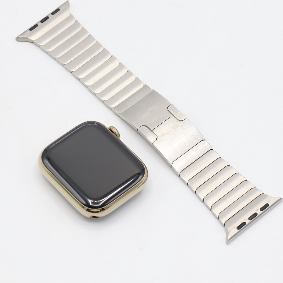 【お買い物マラソン限定クーポン】Apple Watch Series9 45mm GPS+Cellular MRQL3J/A+MU9A3FE/A ゴールドステンレススチールケース/シルバーリンクブレスレット アップルウォッチ 本体 【中古】｜リファン店