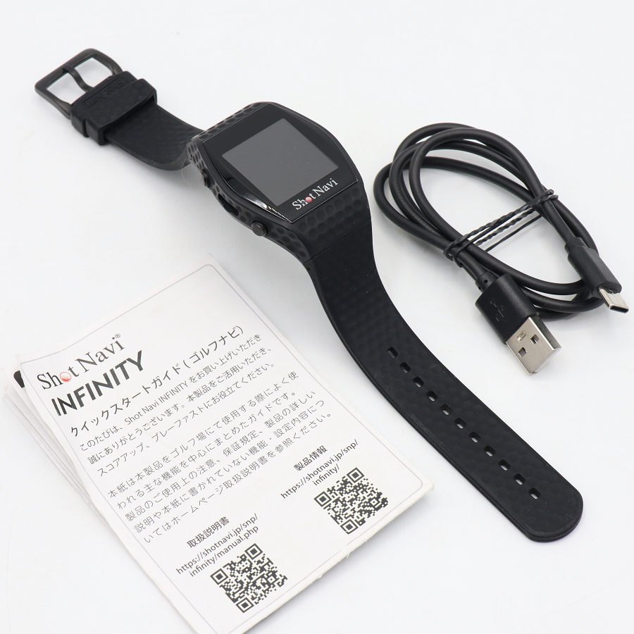 ShotNavi INFINITY 黒いこと ウオッチ型ゴルフ用GPSナビ ショットナビ インフィニティ 本体 【中古】