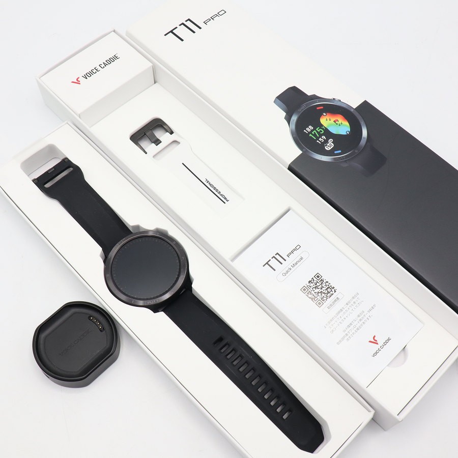 VOICE CADDIE T11 PRO 黒いこと ウオッチ印字機 ゴルフ用不一致計 ボイスキャディ 本体 【中古】