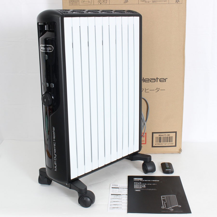 デロンギ マルチダイナミックヒーター MDHU15-BK 快適温度一定キープモデル 1500W 10~13畳 ピュアホワイト+マットブラック ストーブ DeLonghi 本体 【中古】|リファン店