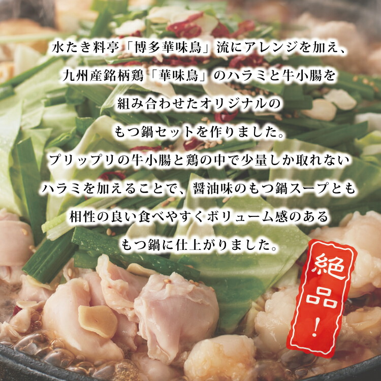 市場 お中元 送料無料 ギフト 水たき料亭 博多華味鳥 もつ鍋セット 九州産銘柄鶏