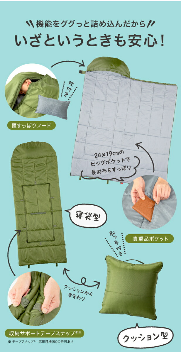 市場 防災 ソナエノ 睡眠 備え 避難所生活 避難 あったか キャンプ 多機能寝袋 高荷智也 クッション 避難所 災害 寝袋 プライベート空間