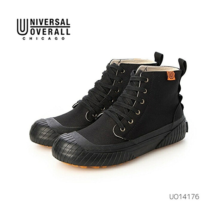 UNIVERSAL OVERALL ユニバーサルオーバーオール UO14 UO14176 メンズ レディース ユニセックス カジュアル スニーカー ハイカット 耐滑 撥水ナイロン ブラック