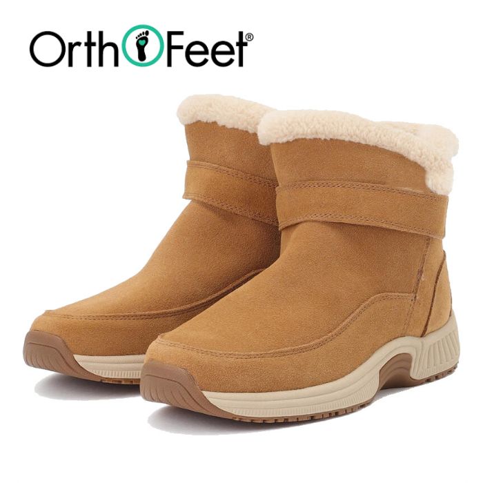 オーソフィート Orthofeet ブリス BLISS キャメル スエードレザー ブーツ OF80048 ハンズフリー キャメル スエードレザー レディース シューズ 2E 靴