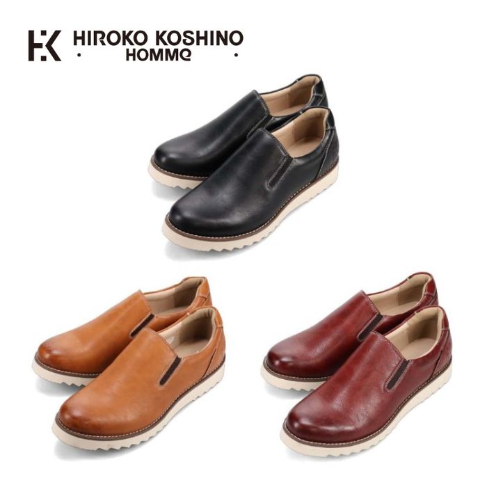 ヒロコ コシノ オム HIROKO KOSHINO HOMME メンズ こがし系の素材を採用した カジュアル スリッポン スニーカー HR5907 シューズ 靴 3E 正規品