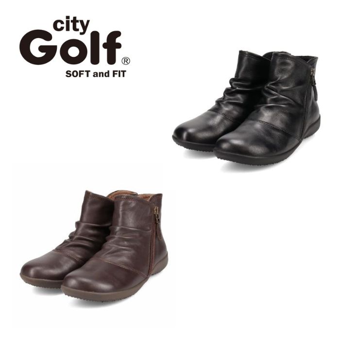 City Golf シティゴルフ 柔らか素材 ゆったり足入れドレープ カジュアルブーツ GFL20123 シューズ レディース 靴 正規品