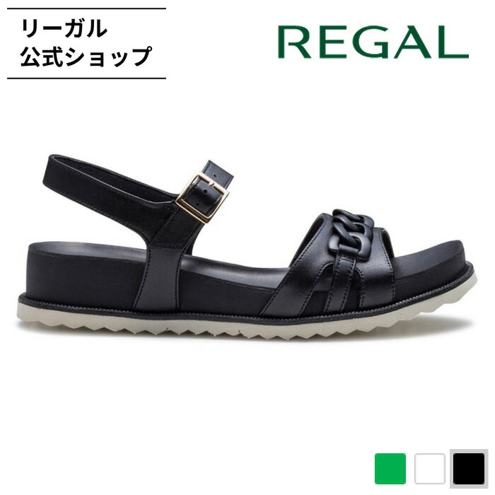 【新品未使用！シンプルかつ上品！ 】リーガル 革　サンダル　ストラップ　ブラック REGAL リーガル レディース ストラップ サンダル 本革 F38K