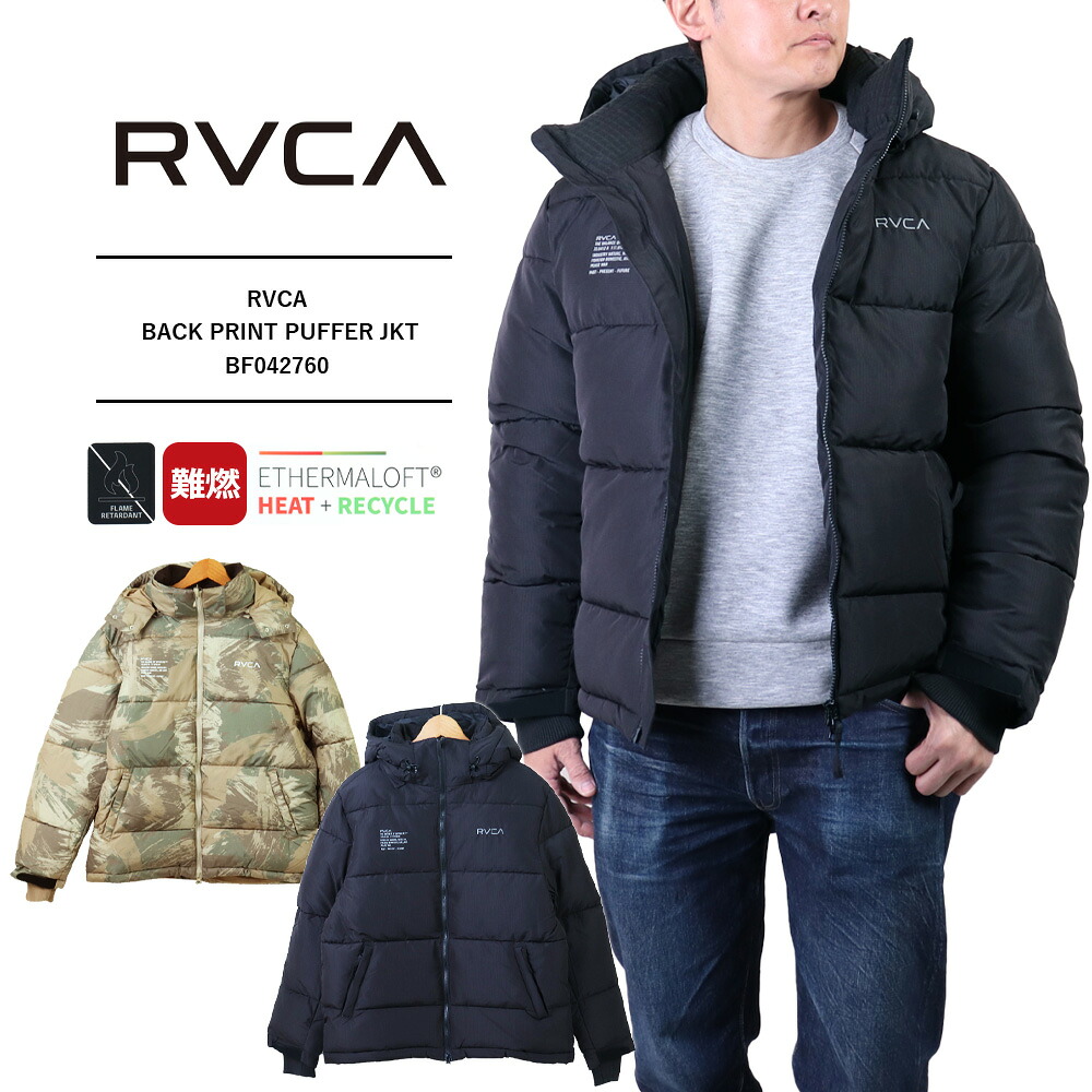 ルーカ RVCA ルーカ アウター メンズ 上衣 黒いこと メンズ 表どおり ルーカ アウター 厚地の外套 メンズ 冬 心地よい 厚地の外套 メンズ 格好のいい アウター メンズ 冬 中綿RVCA メンズ BACK PRINT PUFFER JKT 上衣 BF042760