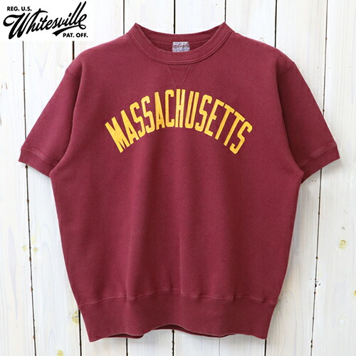 WHITESVILLE (ホワイツビル) : S/S SWEAT T-SHIRT W/PRINT (WINE) 【smtb-KD】【sm15-17】【楽ギフ_荷拵え】【半袖汗水】【ウォッシュ産業】【MASSACHUSETTS】