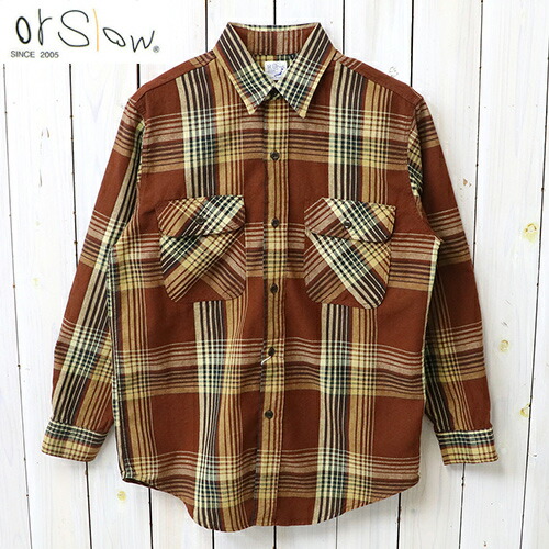 orSlow (オアスロウ) : ORIGINAL CHECK WORK SHIRT WITH FLAP POCKET 【置き目取りまわし店】\u003cBR\u003e【smtb-KD】【sm15-17】【楽ギフ_荷拵え】【or Slow】【細工物プルオーバー】【リラックスフィット】【メンズ】