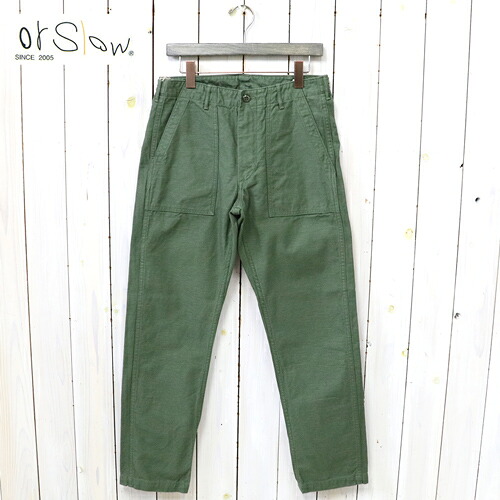 orSlow (オアスロウ) : SLIM FIT FATIGUE PANTS (GREEN)【正規取扱店】【smtb-KD】【sm15-17】【楽ギフ_包装】【or Slow】【ファティーグパンツ】【メンズ】｜Reggie Shop