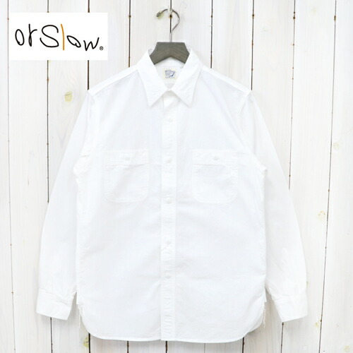 orSlow (オアスロウ) : SLIM FIT WORK SHIRT (WHITE CHAMBRAY)【定め事取りまわし店】\u003cBR\u003e【smtb-KD】【sm15-17】【楽ギフ_荷造り】【or Slow】【細工物プルオーバー】【シャンブレー】【メンズ】