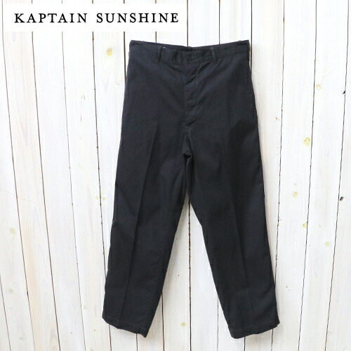 Kaptain Sunshine (旗がしら太陽の光) : Buckleback Trousers (NAVY)【置き目取りまわし店】【smtb-KD】【sm15-17】【楽ギフ_荷拵え】【綿織物】【杢ギャバジン出どころ】【バックルバックトラウザーズ】【引っ切り無い影ぼうし】