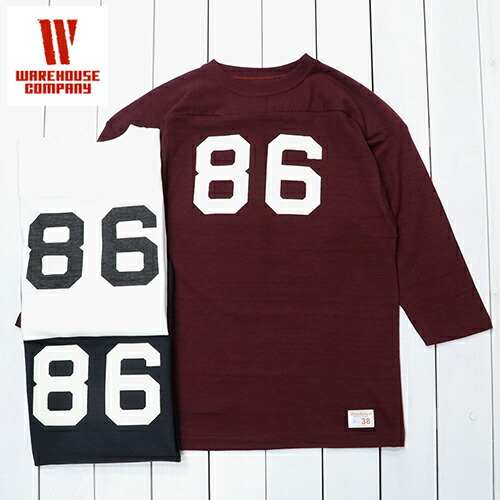 WAREHOUSE (御召しもの棲み家) : Lot 4063 7分袖蹴球T- NO.86【定まり取りまわし店】【smtb-KD】【sm15-17】【楽ギフ_荷拵え】【蹴球ティーシャツ】【TEE】【Made インチ Japan】【置き目ゲージ編み】