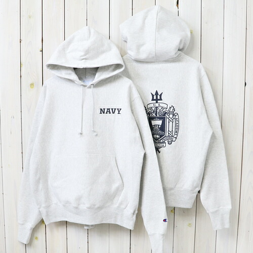 【SALE25%OFF】Champion (チャンピオン) : NAVY CHAMPION 2-SIDED REVERSE WEAVE HOOD (ASH GREY) 【smtb-KD】【sm15-17】【楽ギフ_包装】【アメリカ海軍兵学校】【リバースウェーブフーディー】【パーカ】