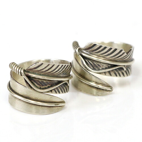 Indian Jewelry (北米インディアン 宝飾品)『Navajo Chris Charley Feather Ring Type-A』【smtb-KD】【sm15-17】【楽ギフ_荷拵え】【ナバホー族】【輪っか】【指環】