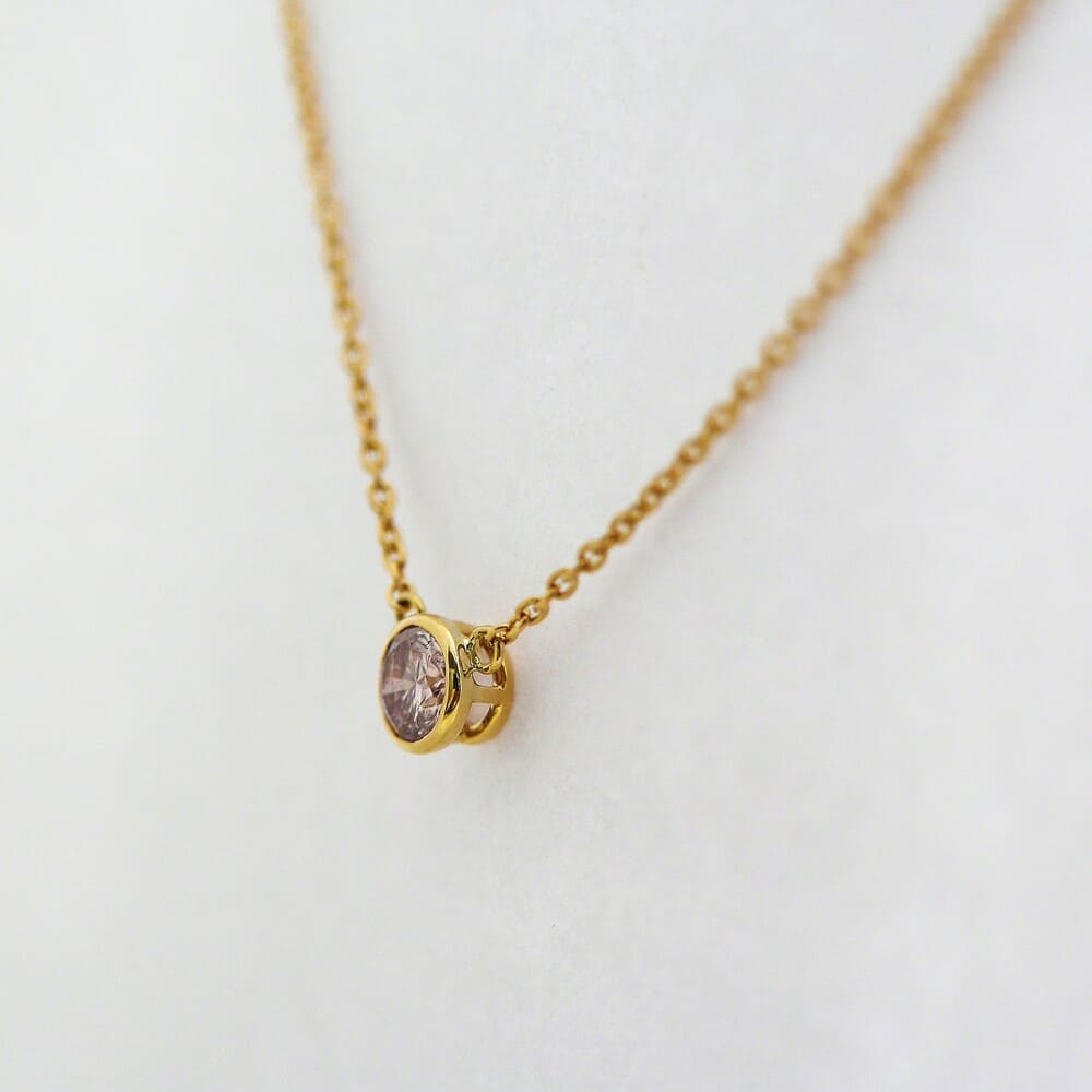 ファンシーピンクダイヤモンド 一粒ネックレス FP0.2ct I1 CGL K18|REGGINA JEWELRY レッジーナ