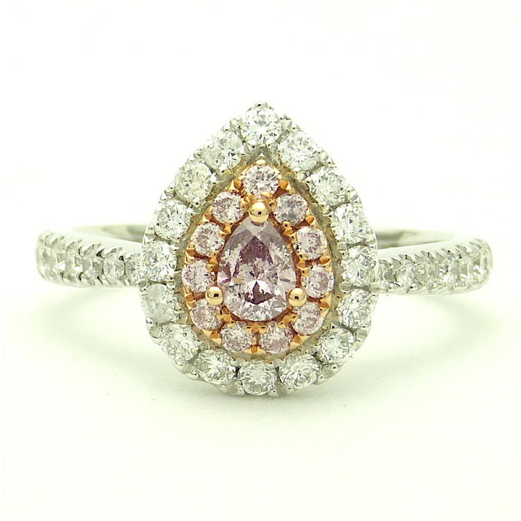 ファンシーディープパープリッシュピンク ダイヤモンド プラチナリング ペアーシェイプ　エンゲージ　マリッジ｜REGGINA JEWELRY レッジーナ