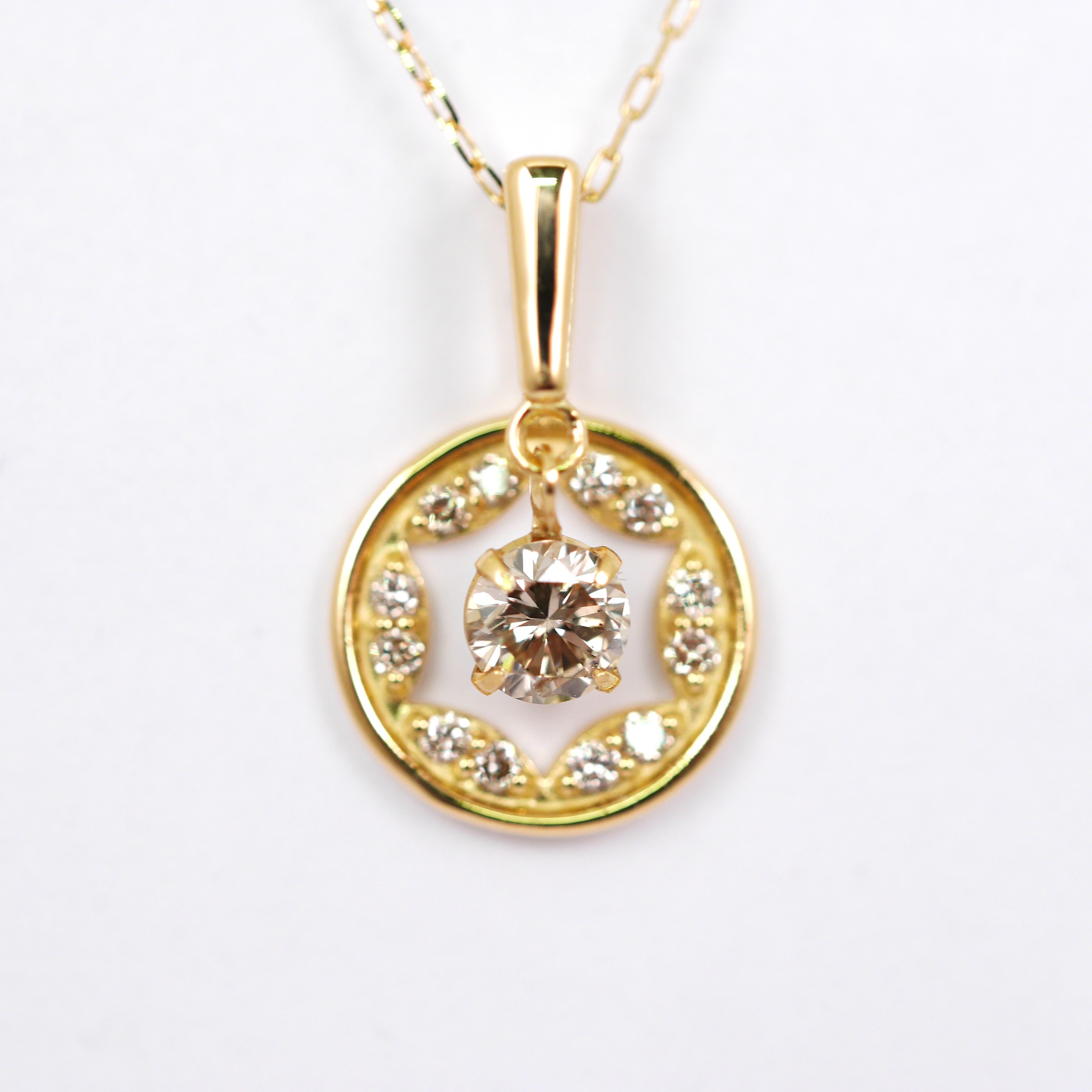シングルダンシングストーン K18 ダイヤモンド0.25ct ペンダントネックレス|REGGINA JEWELRY レッジーナ