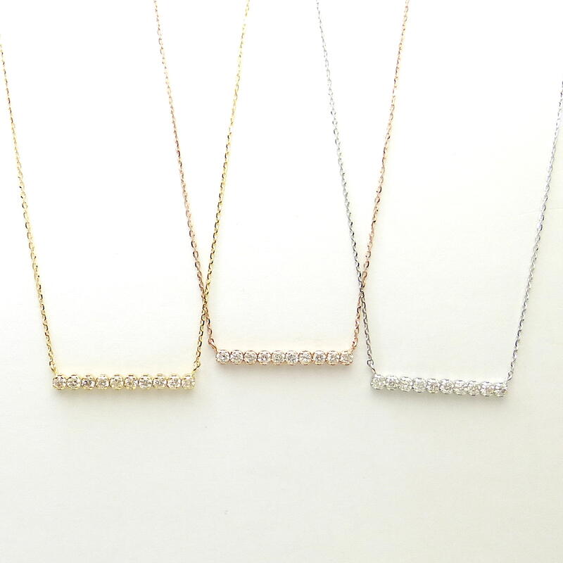 ダイヤモンド0.20ct ゴールド テニス ネックレス クロスフォー