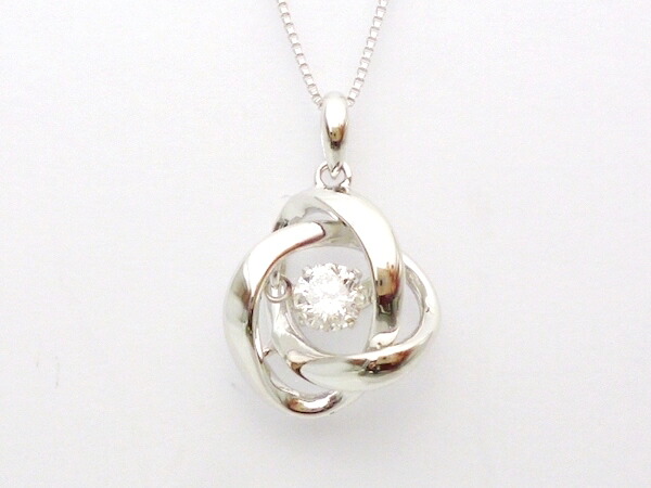 ダイヤモンドホワイトゴールドペンダントネックレス ダンシングストーン クロスフォー ダイヤモンド0.20ct×K18WG|REGGINA JEWELRY レッジーナ