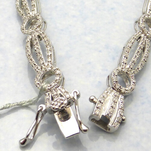 总1.25 ct 金刚石 x 18 k wg 钻石白金手链