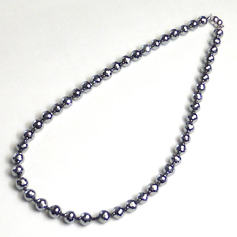 テラヘルツ　8mmφ　ブラックスピネル　SV ネックレス　ミラーボールカット　50cm 15,246円