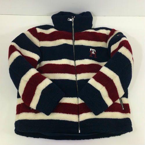 【中古】 hi◇127 TOMMY HILFIGER STRIPE TEDDY DOWN JKT ストライプ テディ ダウンジャケット MW28720 サイズM トミーヒルフィガー