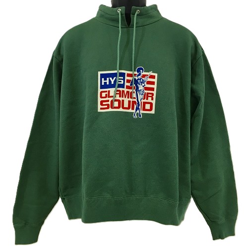 【中古】 hi◇127 HYSTERIC GLAMOUR UNITED SOUND SWEAT GREEN 02253CS03 大きさ: XL ユナイテッド 物音 流汗 プルオーバー 緑であること 緑 ヒステリックグラマー