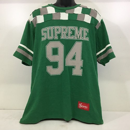 【中古】 hi◇128 Supreme シュプリーム Patchwork Yoke Football パッチワーク ヨーク 蹴球 半袖 プルオーバー 大きさL