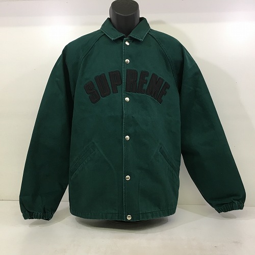 【中古】 hi◇128 Supreme 25SS Arc Denim Coaches Jacket Green サイズ: L アークロゴ デニム コーチ ジャケット ジージャン グリーン 緑 シュプリーム