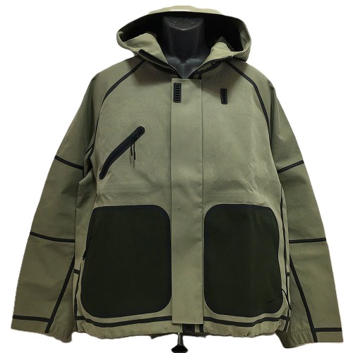 【中古】 hi◇128 NIKE TECH Storm-FIT HOODED RAIN JACKET HM9474-320 ライトアーミー/ブラック サイズ: L ナイキ テック ストーム フィット フーデッド レイン ジャケット メンズ