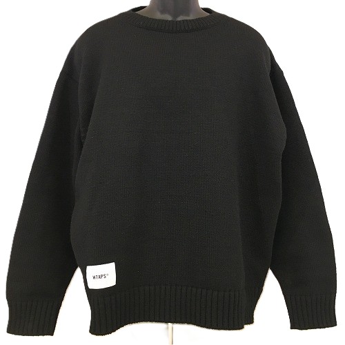 【中古】 hi◇128 WTAPS CREW NECK AFA / SWEATER / ALPL BLACK 252MADT-KNM01 大きさ: 03 クルーネックニット プルオーバー 黒いこと 黒 ダブルタップス