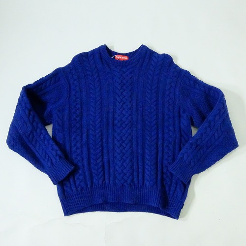 【中古】wa◇128 Supreme シュプリーム Appliqu・・ Cable Knit Sweater アップリケケーブルニットセーター Mサイズ 【F-20044】