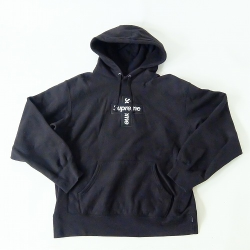 【中古】wa◇128 Supreme シュプリーム Cross Box Logo Hooded Sweatshirt クロスボックスロゴスウェットパーカー M大いさ 【F-32147】