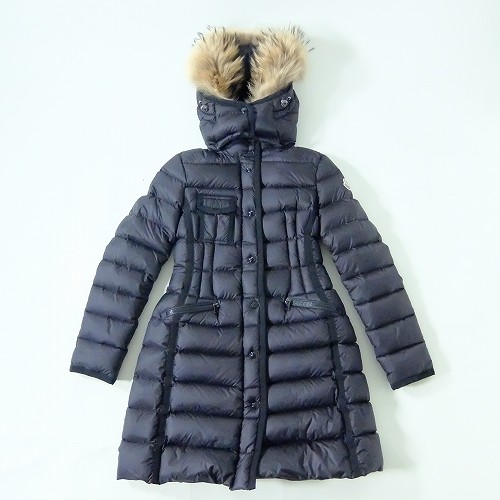【中古】wa◇135 MONCLER モンク軌跡 HERMIFUR 落ち込む厚地の外套 大きさ00 【F-31581】