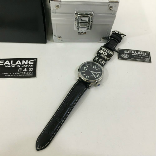 【中古】 hi◇141 SEALANE SEJ021-LBK なめし革 黒いことウオッチ シーレーン