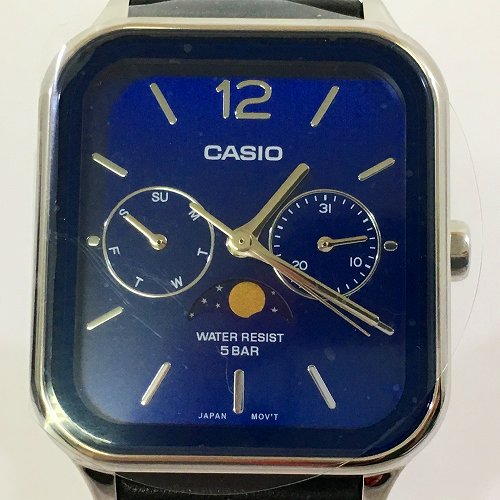 【中古】 hi◇141 CASIO Collection STANDARD MTP-M305L-2AJF 腕時計 ムーンフェイズ機能 本革バンド スタンダード カシオ コレクション｜Regolith_Market