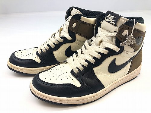 【中古】 wa◇149 Nike Air Jordan 1 High OG \"Sail/Dark Mocha/Black\"" 555088-105 ナイキ エアジョーダン ご機嫌 セイル うす暗いモカ 黒いこと 26.5糎 スニーカー 靴 【F-21589】"