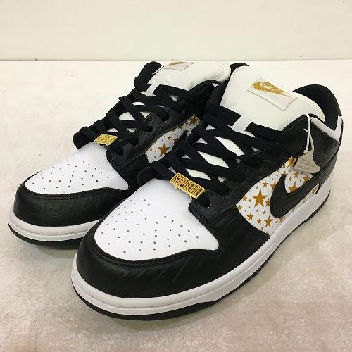 【中古】 hi◇149 Supreme × NIKE SB DUNK LOW OG QS WHITE/BLACK-METALLIC GOLD 靴 スニーカー DH3228-102 サイズ: 28cm スケートボーディング ダンク ロー オリジナル クイックストライク ホワイト/ブラック メタリック ゴールド シュプリーム ナイキ
