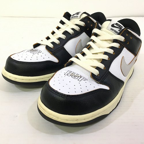 【中古】 hi◇149 HUF × NIKE SB DUNK LOW OG QS BLACK/WHITE-ORANGE FD8775-001 靴 スニーカー シューズ サイズ: 28cm スケートボーディング ダンク ロー OG クイックストライク ブラック/ホワイト-オレンジ ハフ ナイキ