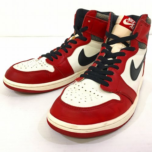 【中古】 hi◇149 NIKE AIR JORDAN 1 RETRO HIGH OG VARSITY RED/BLACK-SAIL-MUSLIN DZ5485-612 靴 スニーカー シューズ 大きさ: 28糎 エアジョーダン 1 レトロ ご機嫌 一風変わった バーシティレッド/黒いこと/セイル ナイキ