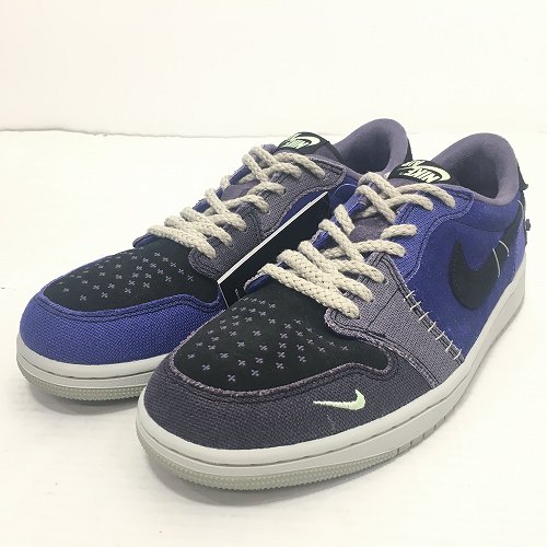 【中古】 hi◇149 Zion Williamson × NIKE AIR JORDAN 1 LOW OG VOODOO ALTERNATE REGENCY PURPLE/VAPOR GREEN IH2309-500 靴 スニーカー シューズ サイズ: 27.5cm エアジョーダン1 ロー ブードゥーオルタネート パープル 紫 ザイオン・ウィリアムソン ナイキ