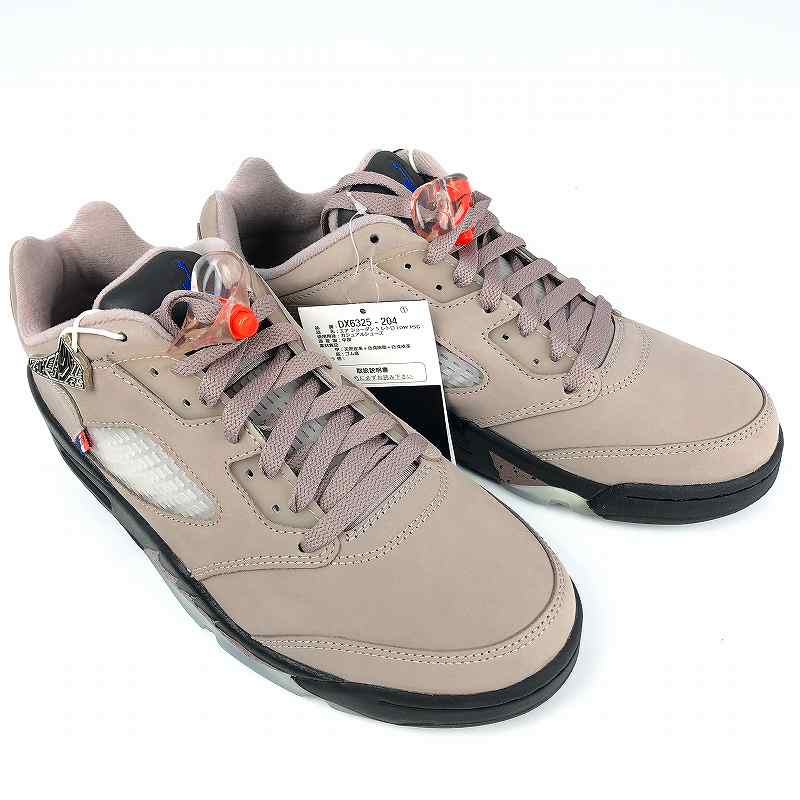 【中古】 wa◇149 Paris Saint-Germain(PSG) × Nike Air Jordan 5 Retro Low \"Pumice/Game Royal-Black-Plum Eclipse\"" DX6325-204 光の都市サンジェルマン ナイキ エアジョーダン レトロ 置き目 26.5糎 スニーカー 靴 シューズ 【F-31958】"
