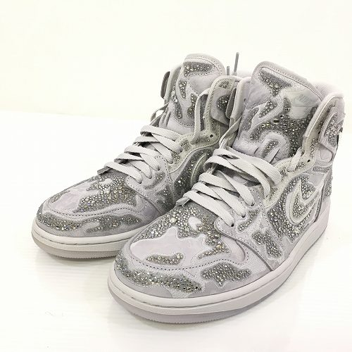 【中古】 hi◇149 Swarovski × Nike Women\u0027s Air Jordan 1 High OG スワロフスキー × ナイキ ウィメンズ エアジョーダン1 御機嫌 HF6248-002 スニーカー 靴 大いさ28糎