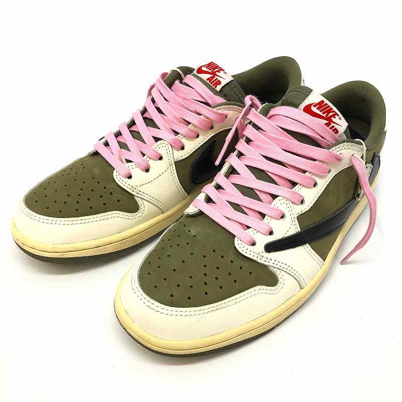 【中古】 wa◇149 Travis Scott &times; Nike Air Jordan 1 Low OG SP "Reverse Olive" DM7866-200 トラヴィススコット ナイキ エアジョーダン ロー リバースオリーブ 26cm スニーカー 靴 シューズ 【F-32981】｜Regolith_Market 42,757円