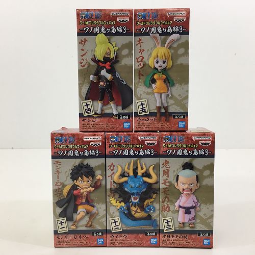 【中古/未開封】 hi◇64 ONE PIECE ワールドコレクタブルフィギュア WCF ワノ国鬼ヶ島編3 5種セット カイドウ キャロット 光月モモの助 サンジ ルフィ
