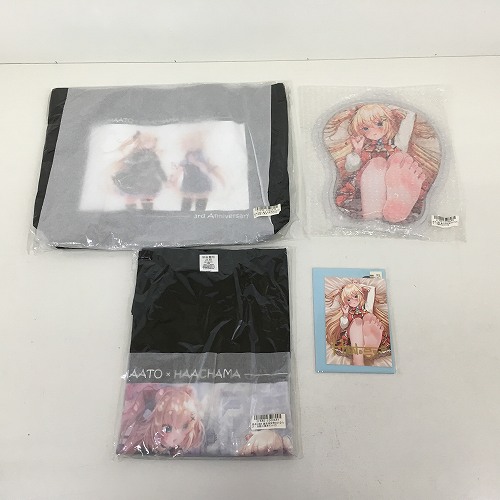 【中古】 hi◇66 赤井はあと 誕生日記念2021 グッズ セット 直筆サイン入り ポストカード 足裏マウスパッド 活動三周年 Tシャツ トートバッグ ホロライブ｜Regolith_Market