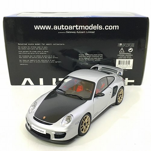 【中古】 hi◇73 AUTOart 1/18 Porsche 911 997 GT2 RS silver 77961 ミニカー ポルシェ シルバー 銀 オートアート